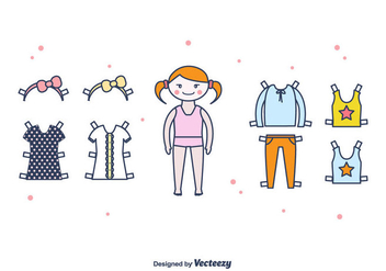 Paper Doll Vector Set - Kostenloses vector #438529